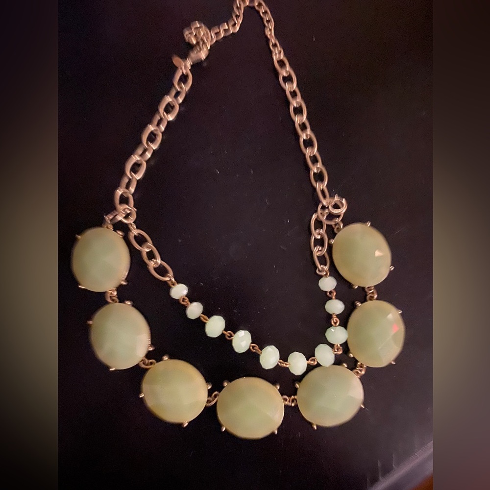 Premier jewelry. Mint green stone necklace